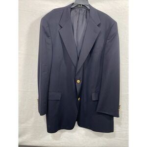 Hart Schaffner Marx Gold Trumpeter Navy Wool Blazer Gold Button Men's Size 46R